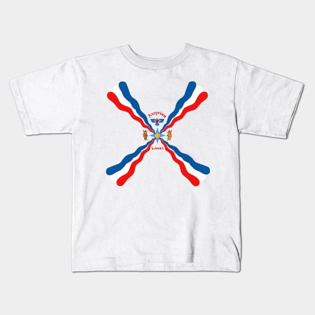 Assyrian Flag Kids T-Shirt by doniainart